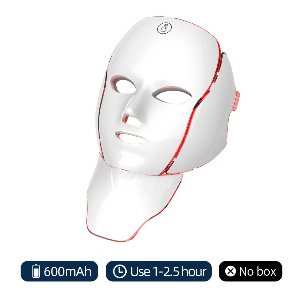 7-Color LED Face & Neck Mask – Fade Wrinkles, Tighten Skin & Restore Youthful Glow