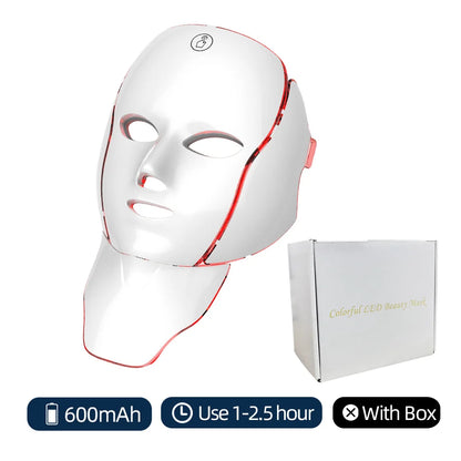7-Color LED Face & Neck Mask – Fade Wrinkles, Tighten Skin & Restore Youthful Glow