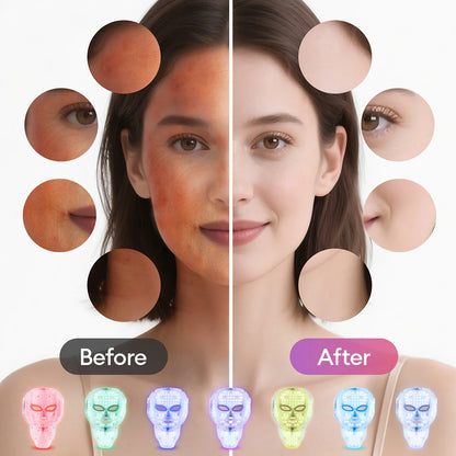 7-Color LED Face & Neck Mask – Fade Wrinkles, Tighten Skin & Restore Youthful Glow